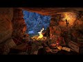 Sleep in a Cozy Snowy Cave | Winter Ambience with Bonfire Sounds and Snowfall Sounds for Deep Sleep