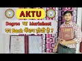 Degree ya Marksheet pr back Mention hoti h || Aktu Degree after final exam || @RAHULTEACH1999