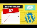 Use of ACF Shortcode | Advanced Custom Fields Shortcode | WordPress