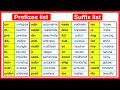 100+ Prefixes \u0026 suffixes in English 🤔 | Prefix \u0026 suffix list with sentence examples