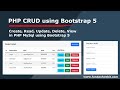 PHP CRUD | Create, Read, Update, Delete, View using PHP MySql using Bootstrap 5 | PHP CRUD in 2022