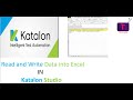 How to read and Write Data into Excel sheet in Katalon