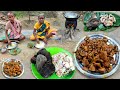 GOAT INTESTINE CURRY cooking \u0026 eating village style |mutton boti recipe |village food