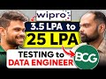 TESTER in Wipro to DATA ENGINEER in BCG | 3.5LPA to 25LPA | Complete Roadmap