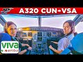 VivaAerobus Airbus A320 Cockpit Cancun🇲🇽 to Villahermosa🇲🇽
