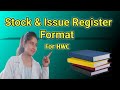 Stock Register Format for HWC/CHO