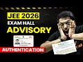 NTA Update JEE 2026 🚨 | Exam Hall Advisory OUT Official | Aadhaar Authentication \u0026 What NOT to Carry