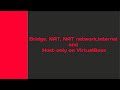Bridge, NAT, NAT network, Internal and Host-only on VirtualBox