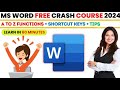Microsoft Word in Just 60 Minutes. Complete Microsoft Word Tutorial in  Hindi 2024. MS Word Course.