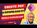 Generate, Open, and Download a PDF from Microsoft Canvas PowerApps