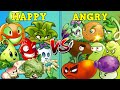 Team HAPPY vs ANGRY - Who Will Win? - PvZ 2 Plants vs Plants Battlez