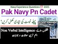 Pakistan Navy Pn Cadet Preparation Experience Non Verbal Intelligence Important Questions 2025