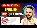 12th HSC Board 2026 | English Important Questions🔥| #hscboard2026  Update🚨🚨