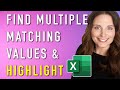 Find Multiple Matching Values in Excel and Highlight - Match \u0026 Highlight Names from Two Sheets