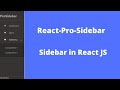 How to Create React Sidebar with Dropdown Menu | React-Pro-Sidebar using React JS