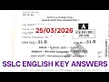 SSLC English annual exam key answers 25/03/2026 l 10th english annual exam answers 2026