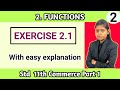Exercise 2.1 class 11th commerce part 1 | chapter 2 functions all question maharashtra board