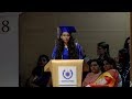 Head Girl Aashna Sundesha, DAIS addressing the audience at the graduation ceremony, class of 2018