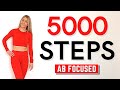 5000 STEPS IN UNDER 40 MIN WALKING WORKOUT AT HOME | Super Sweaty Fast Walking Workout🔥Ab Focused🔥
