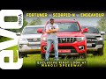 2022 Mahindra Scorpio N vs Fortuner vs Endeavour SUV test | Nanoli Speedway first look | evo India