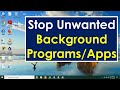 How to stop programs running in background windows 10