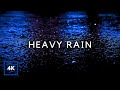 Heavy Rain to Block Noise | Sleep Fast and Sleep Deep. Strong Rain on Road at Night