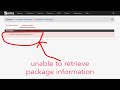 Unable to Retrieve Package Information | PFSENSE
