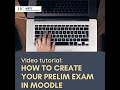 Creating an Exam in Moodle