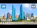 [4K] Downtown Dallas, Texas USA - Virtual Walking Tour \u0026 Travel Guide 🎧 Binaural City Sounds