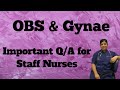 Obstetrics and gynaecology important Q/A for staff nurses