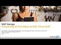 Onboarding \u0026 First Steps to SAP Cloud ALM - APJ | SAP Garage 2023 Episode 1