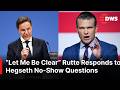 WATCH: NATO Chief Rutte Pressed Over U.S. Defense Sec. Hegseth’s Absence at NATO Meeting  | AC1E