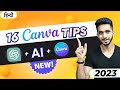 16 New Canva Tips \u0026 Tricks 2023 [Hindi] 🔥 Using Canva AI + ChatGPT in 2023