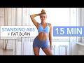 15 MIN STANDING ABS + FAT BURN - on the music, 100% standing core, HIIT I No Equipment