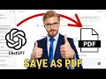 How To Save ChatGPT Conversation as PDF 2025