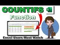 Countifs Formula in Excel | Countifs Function with multiple criteria | Counifs Function in Hindi
