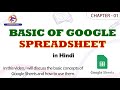 Basic Concepts of Google Sheet in Hindi | Google Sheets Tutorials | #googlesheets #spreadsheet