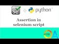 How to do assertion in python with Selenium?