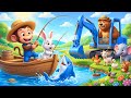 Cute Baby Monkey, Brown Bear \u0026 Bunny Save the Dry Lake and Help a Shark | Funny Cartoon 🐻🐒🐰🦈