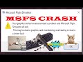 MSFS 2020/2024 crashes or freezes due to Updates, Graphic Card or DirectX. How to FIND FIX \u0026 FORGET