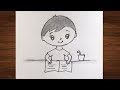How to draw a Boy reading a book | Easy drawing | @TamilNewArt