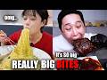 mukbangers eating REALLY BIG BITES !