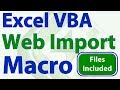 Import Web Data to Excel using VBA Macros