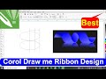 Swirl Ribbon Design in Coreldraw | 3d Twisted Ribbon design | Corel draw design