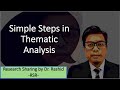 Simple Steps in Thematic Analysis
