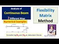 Understand Basics to Analyse Continuous Beam using Flexibility Matrix Method in Simple Way