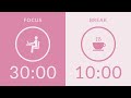 30/10 Pomodoro Timer with Pink Noise 🎧 2-Hour Study with Me for Deep Focus \u0026 ADHD ✨
