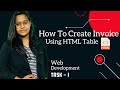 Invoice create using html table | Task -1 ! Jyoti's WebiTech