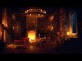 Ancient Library Room - Relaxing Thunder \u0026 Rain Sounds, Crackling Fireplace for Sleeping for  Study