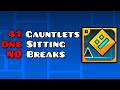 Can I BEAT ALL Geometry Dash Gauntlets in ONE Sitting?